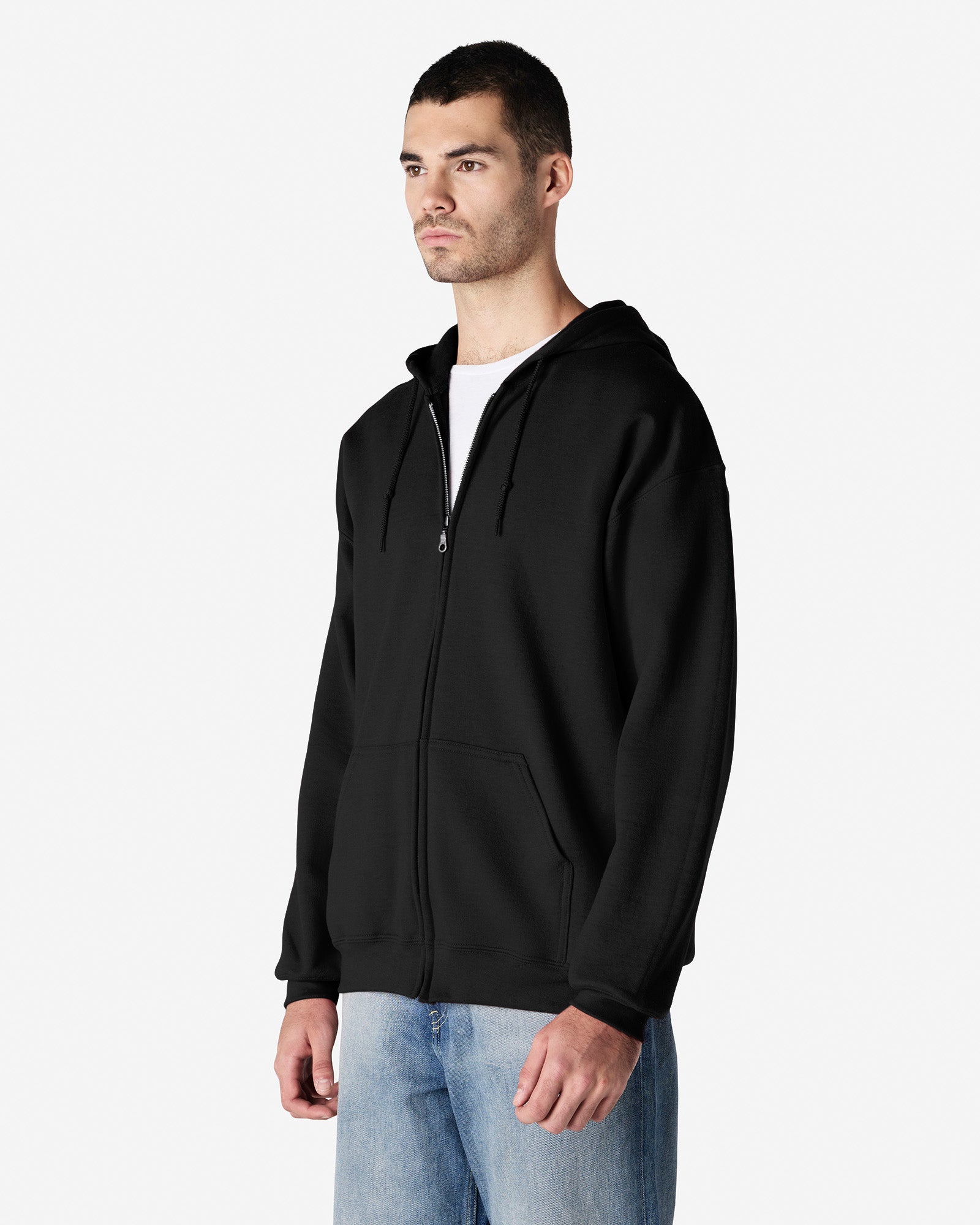 Gildan Heavy Blend Adult Full Zip Hooded Sweatshirt Black
