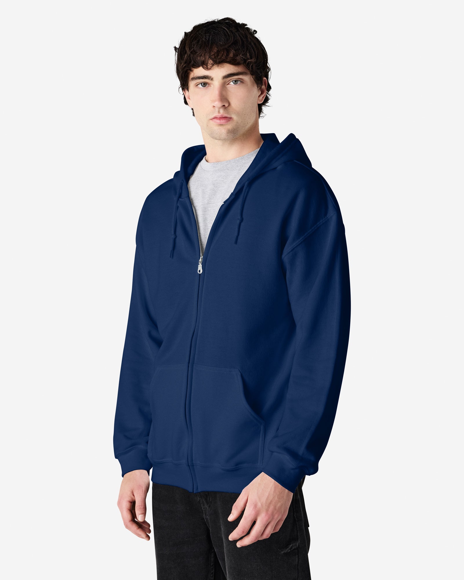 Gildan Heavy Blend Adult Full Zip Hooded Sweatshirt Navy