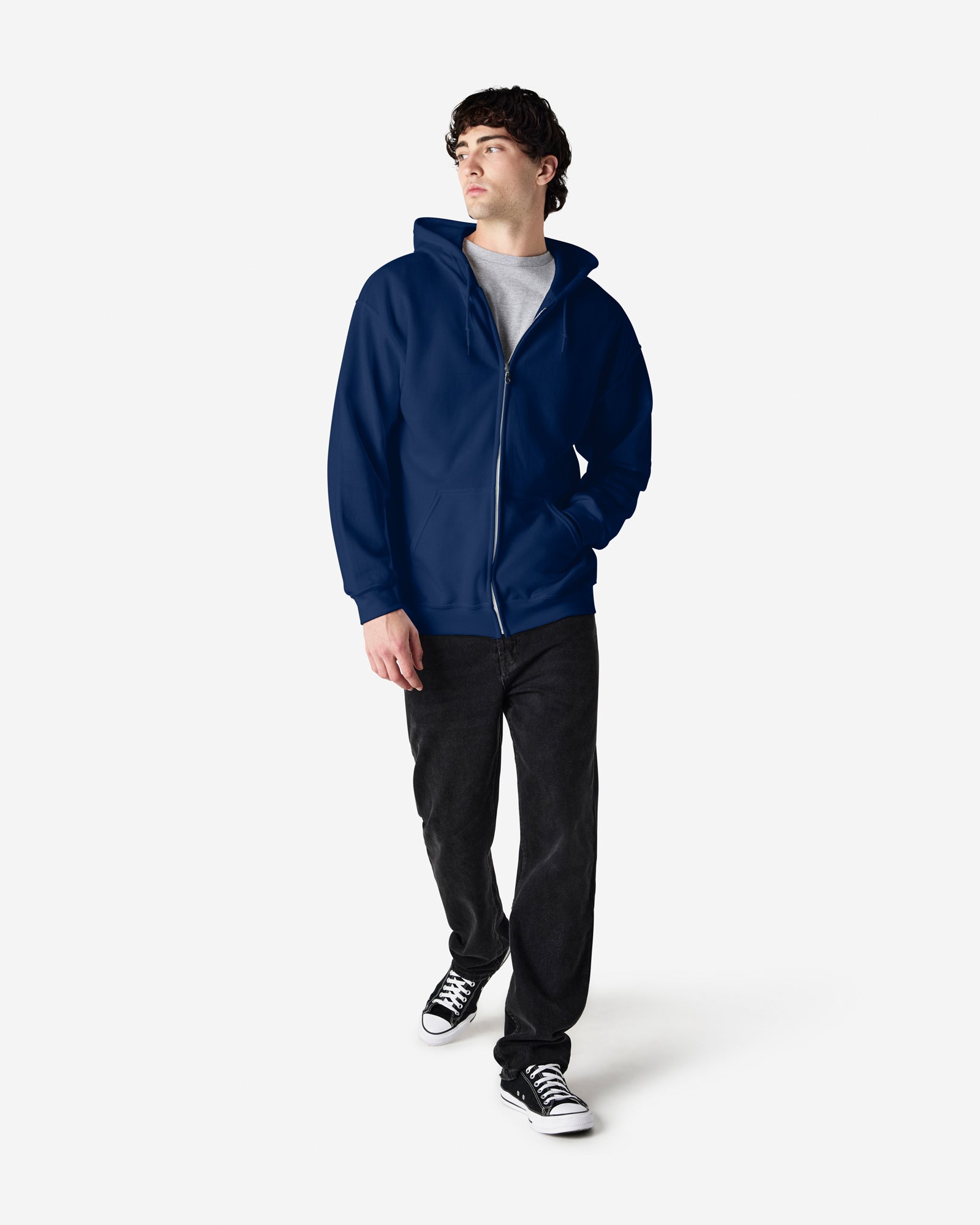 Gildan Heavy Blend Adult Full Zip Hooded Sweatshirt Navy