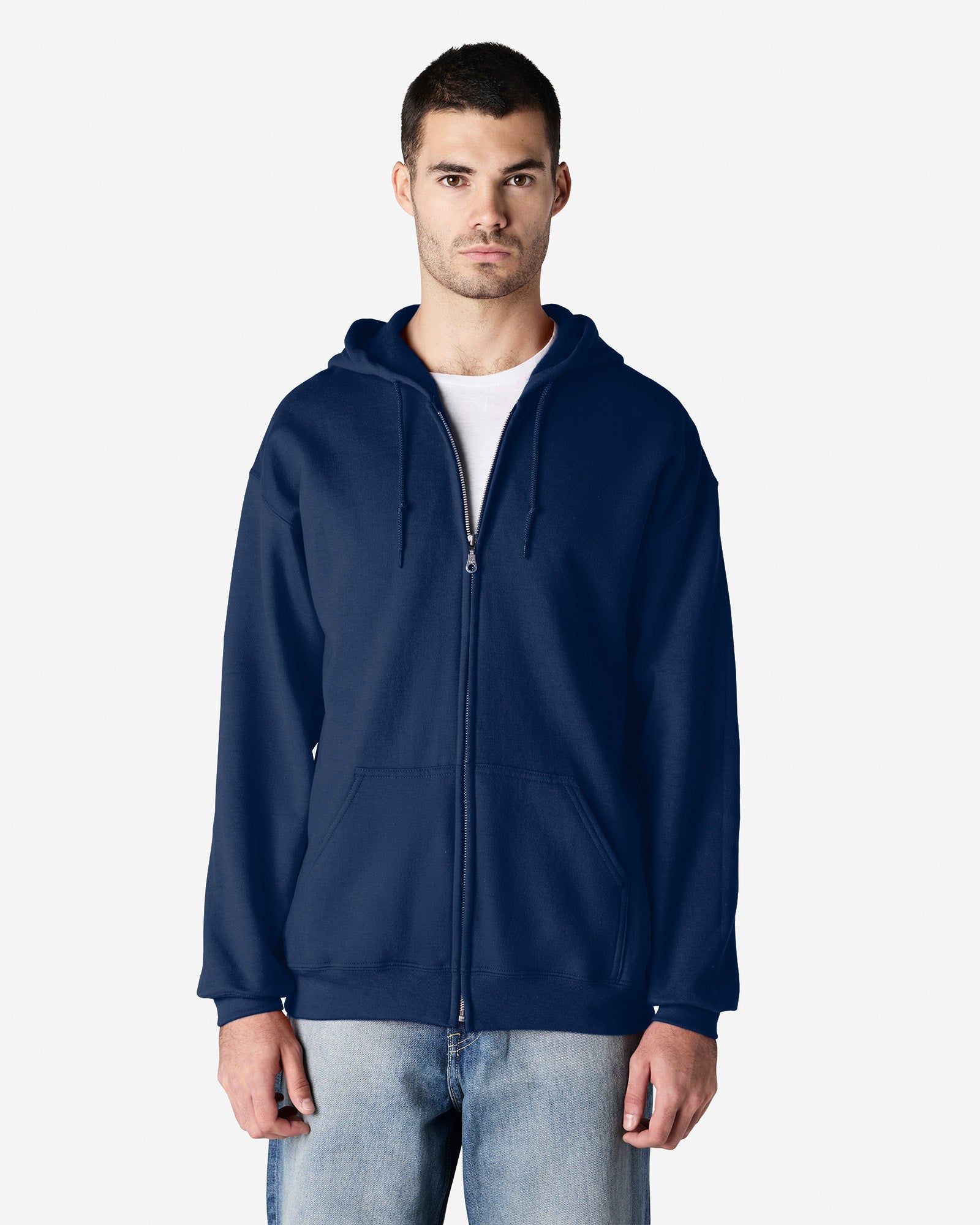 Gildan Heavy Blend Adult Full Zip Hooded Sweatshirt Navy
