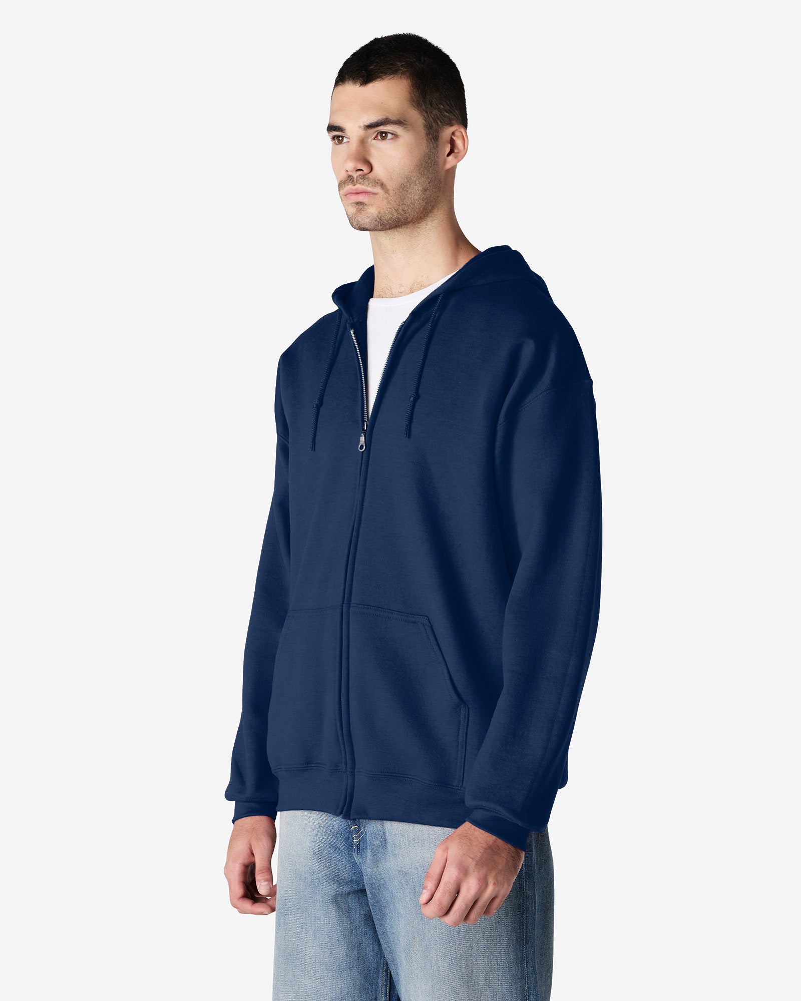 Gildan Heavy Blend Adult Full Zip Hooded Sweatshirt Navy