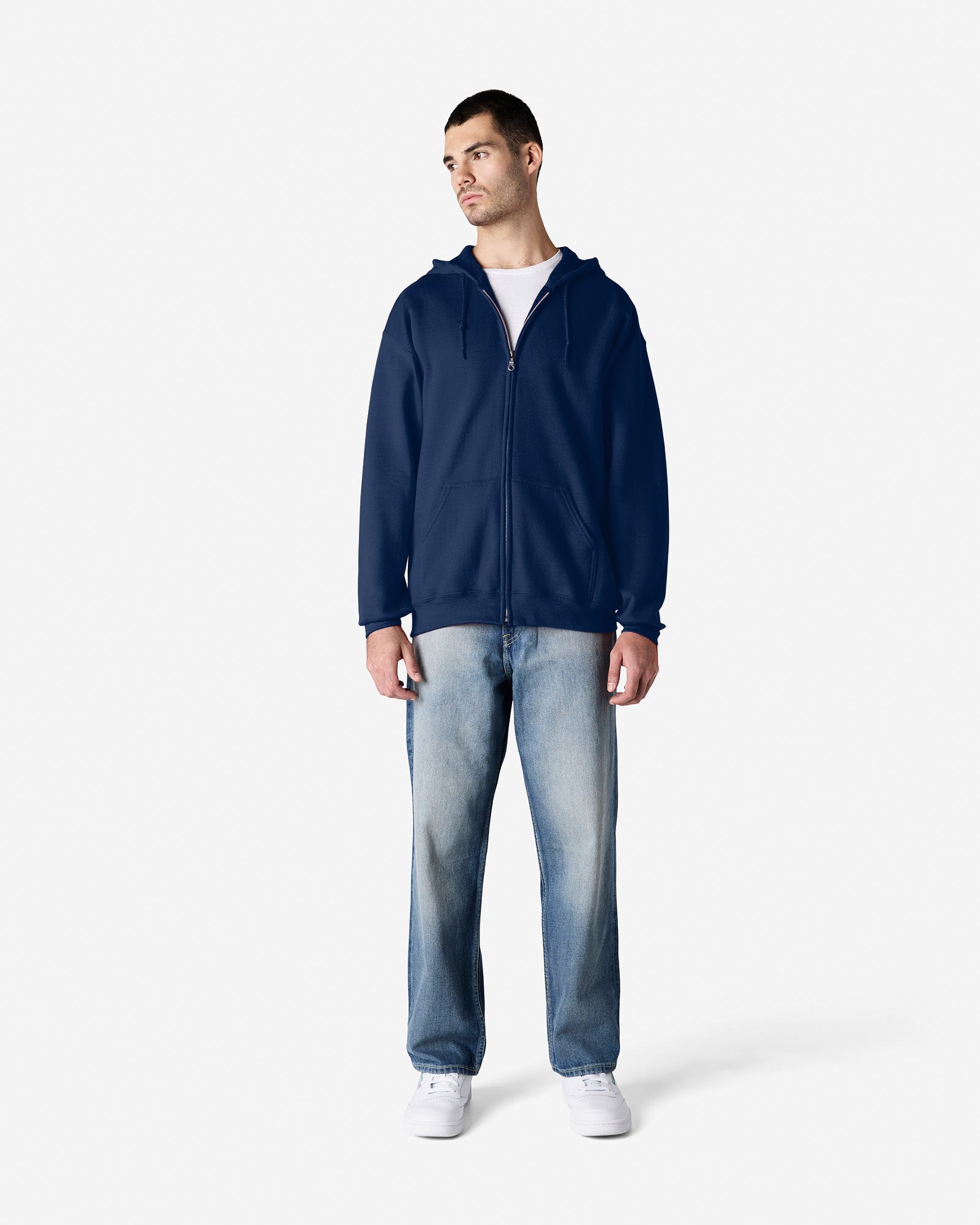 Gildan Heavy Blend Adult Full Zip Hooded Sweatshirt Navy