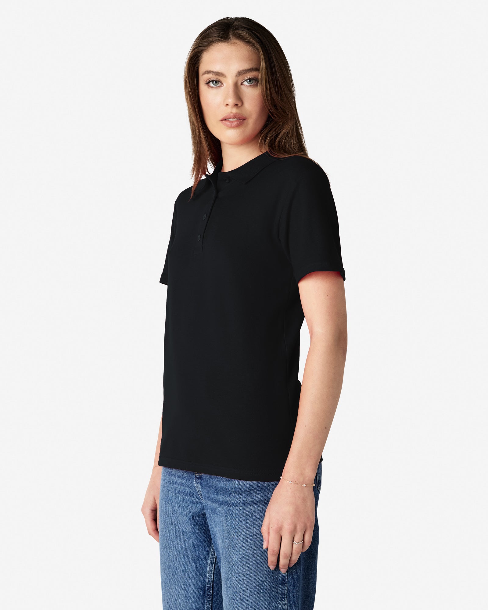 Gildan Softstyle Women's Pique Polo Black
