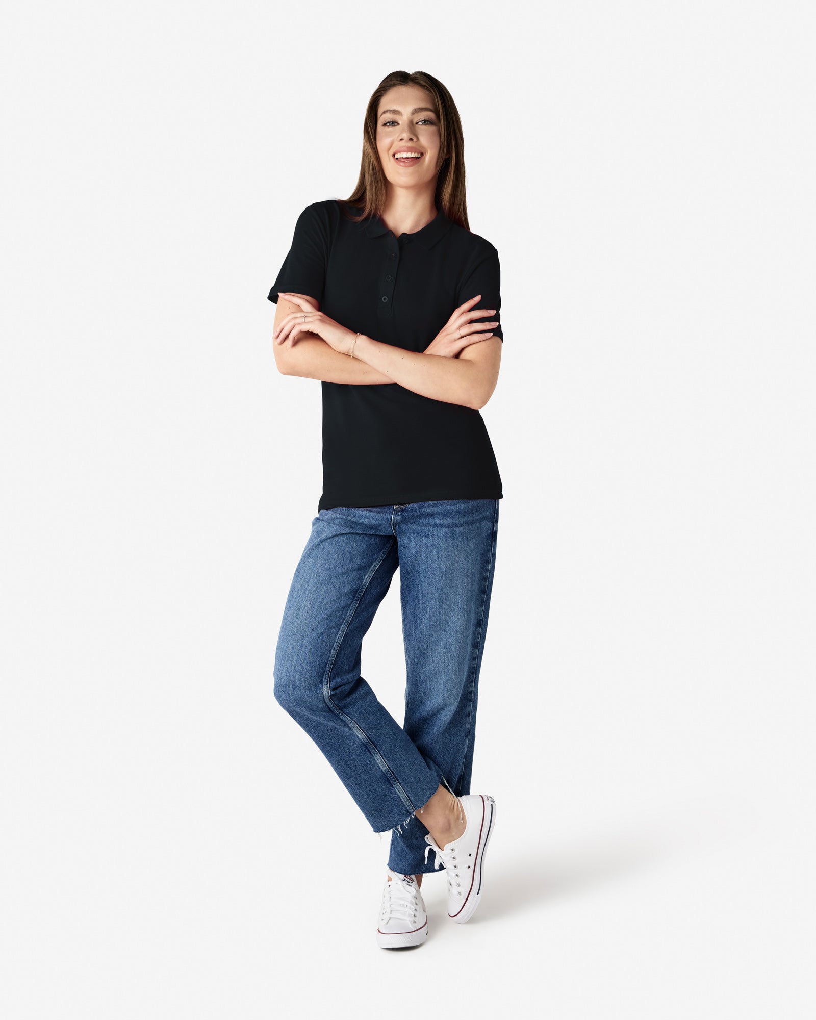 Gildan Softstyle Women's Pique Polo Black