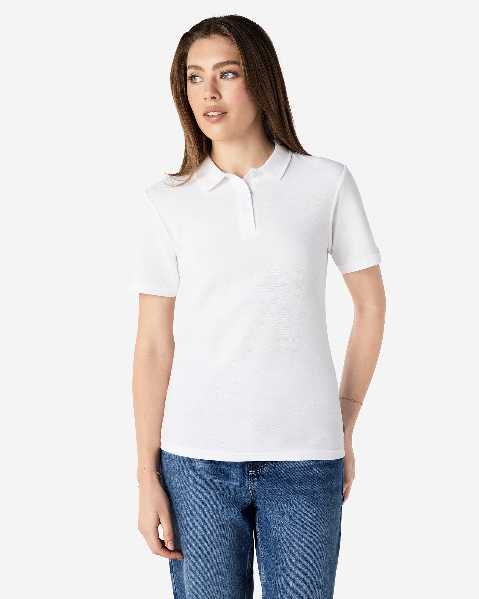 Gildan Softstyle Women's Pique Polo White