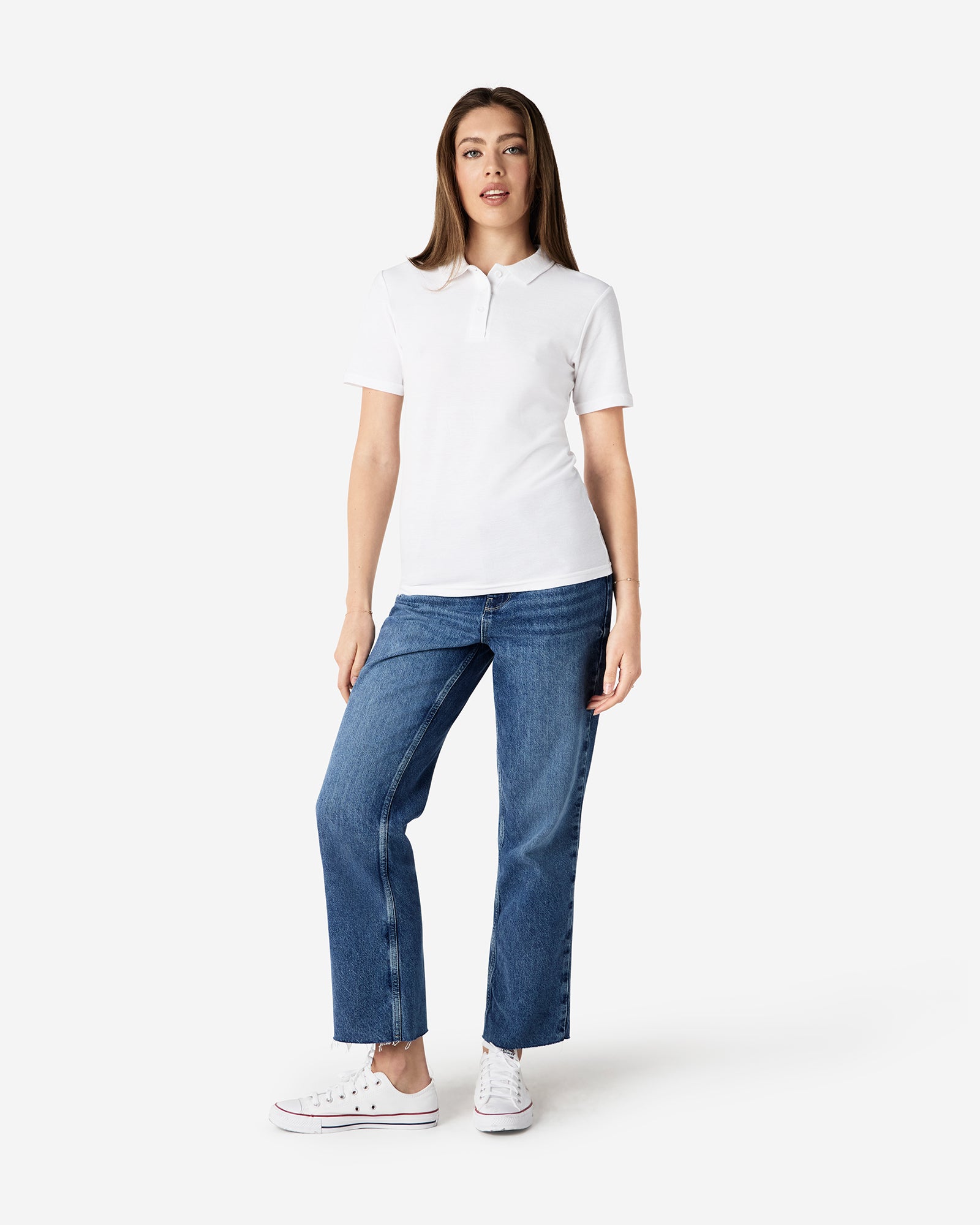 Gildan Softstyle Women's Pique Polo White