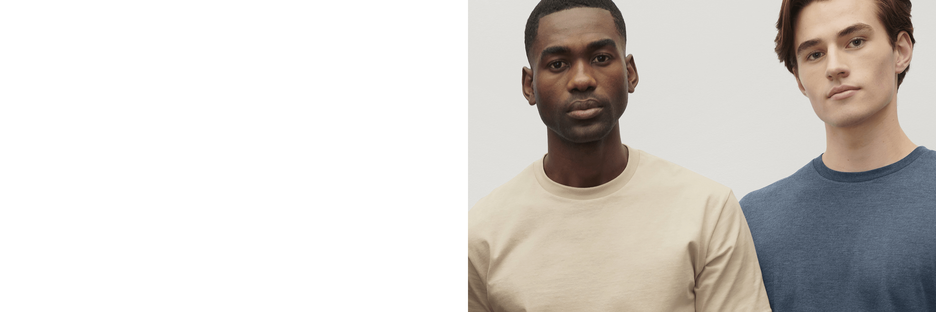 Two men standing side by side against a plain background