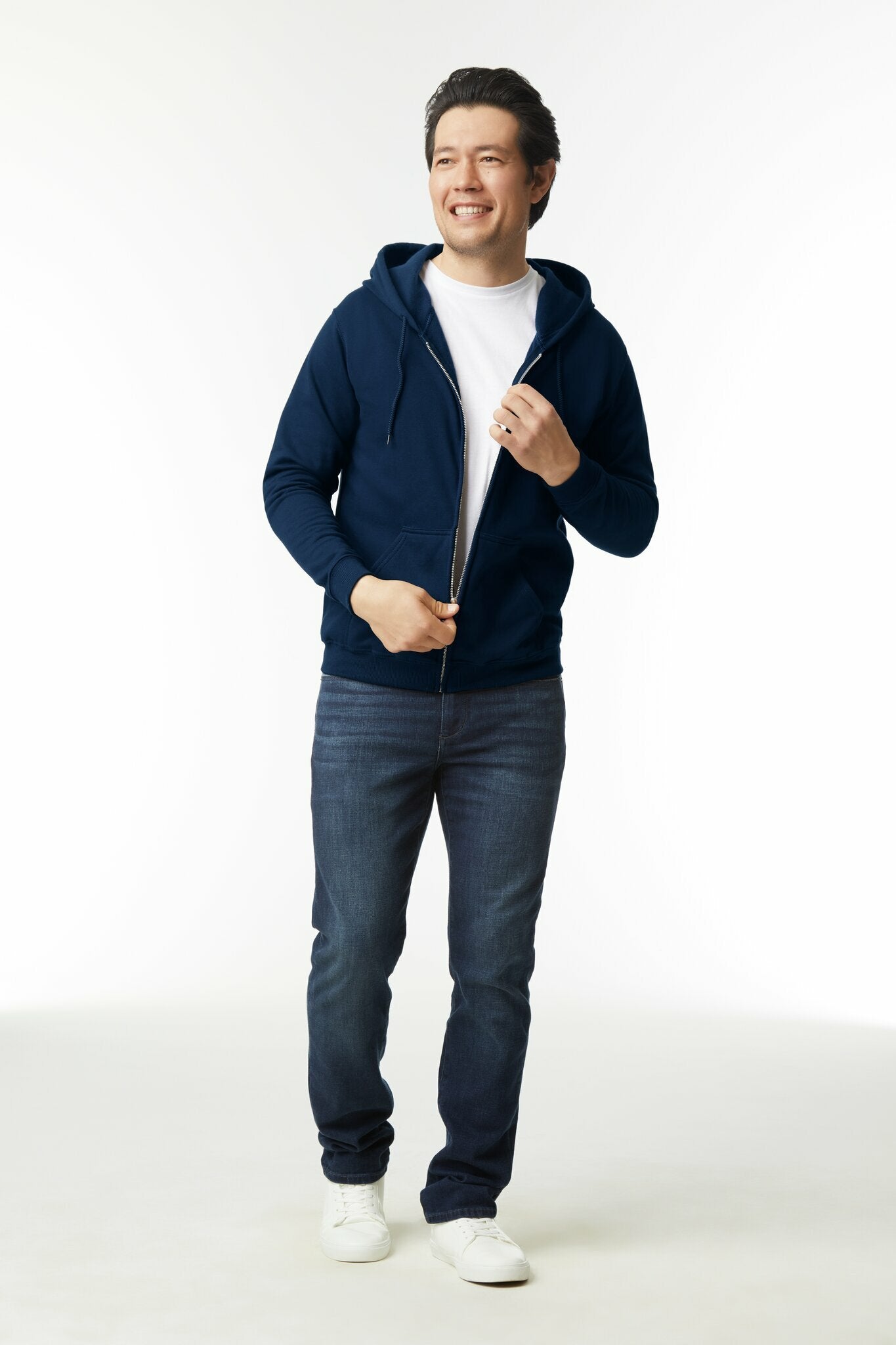 Gildan Heavy Blend Adult Full Zip Hooded Sweatshirt Navy