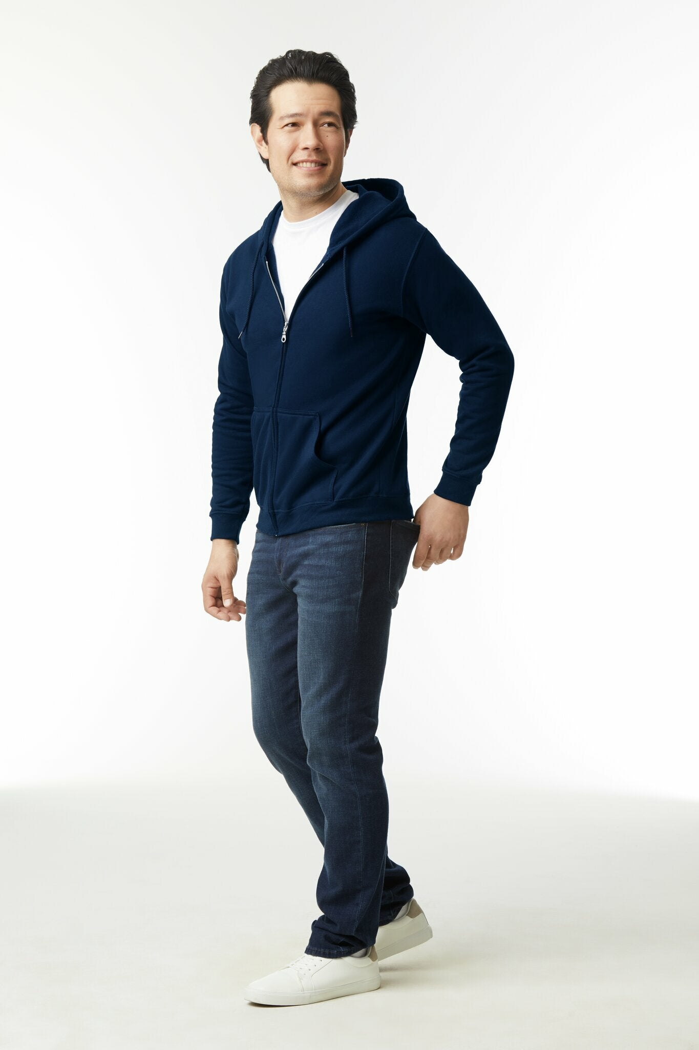 Gildan Heavy Blend Adult Full Zip Hooded Sweatshirt Navy