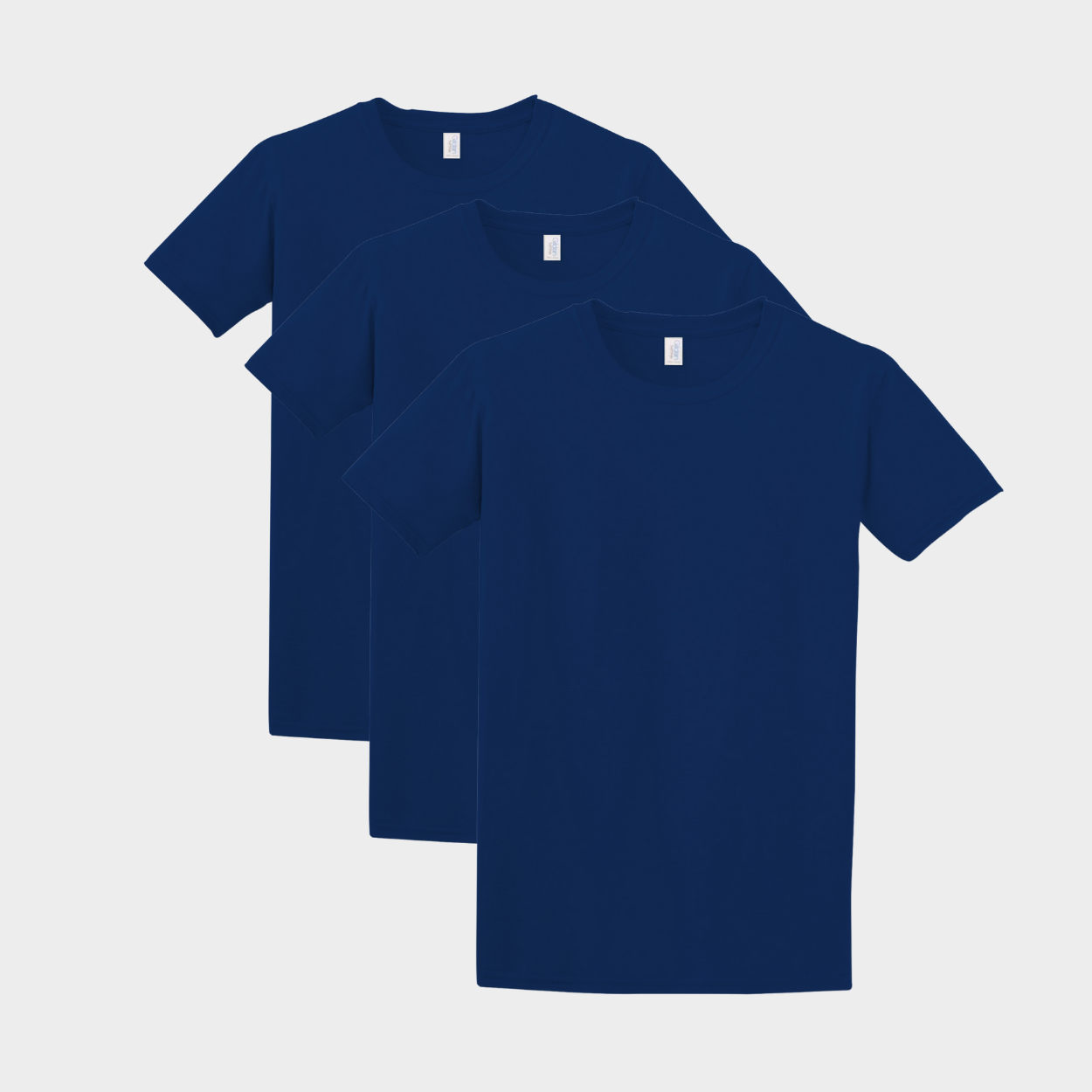 Pack of 3 solid t-shirts Navy Size 2XL