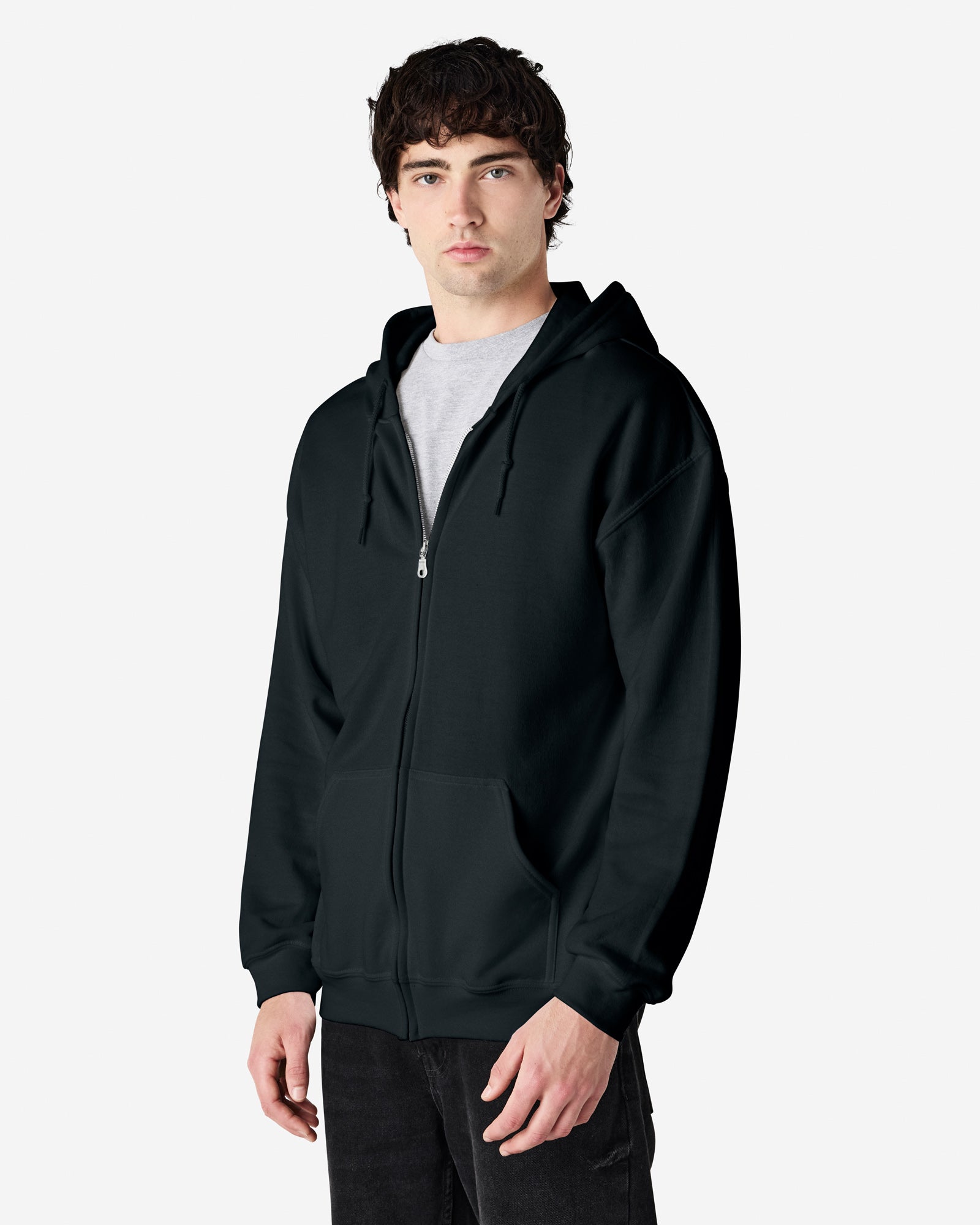 Gildan Heavy Blend Adult Full Zip Hooded Sweatshirt Black