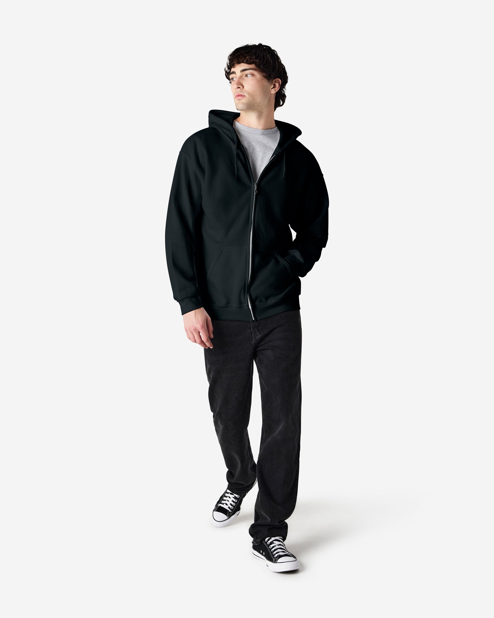 Gildan Heavy Blend Adult Full Zip Hooded Sweatshirt Black