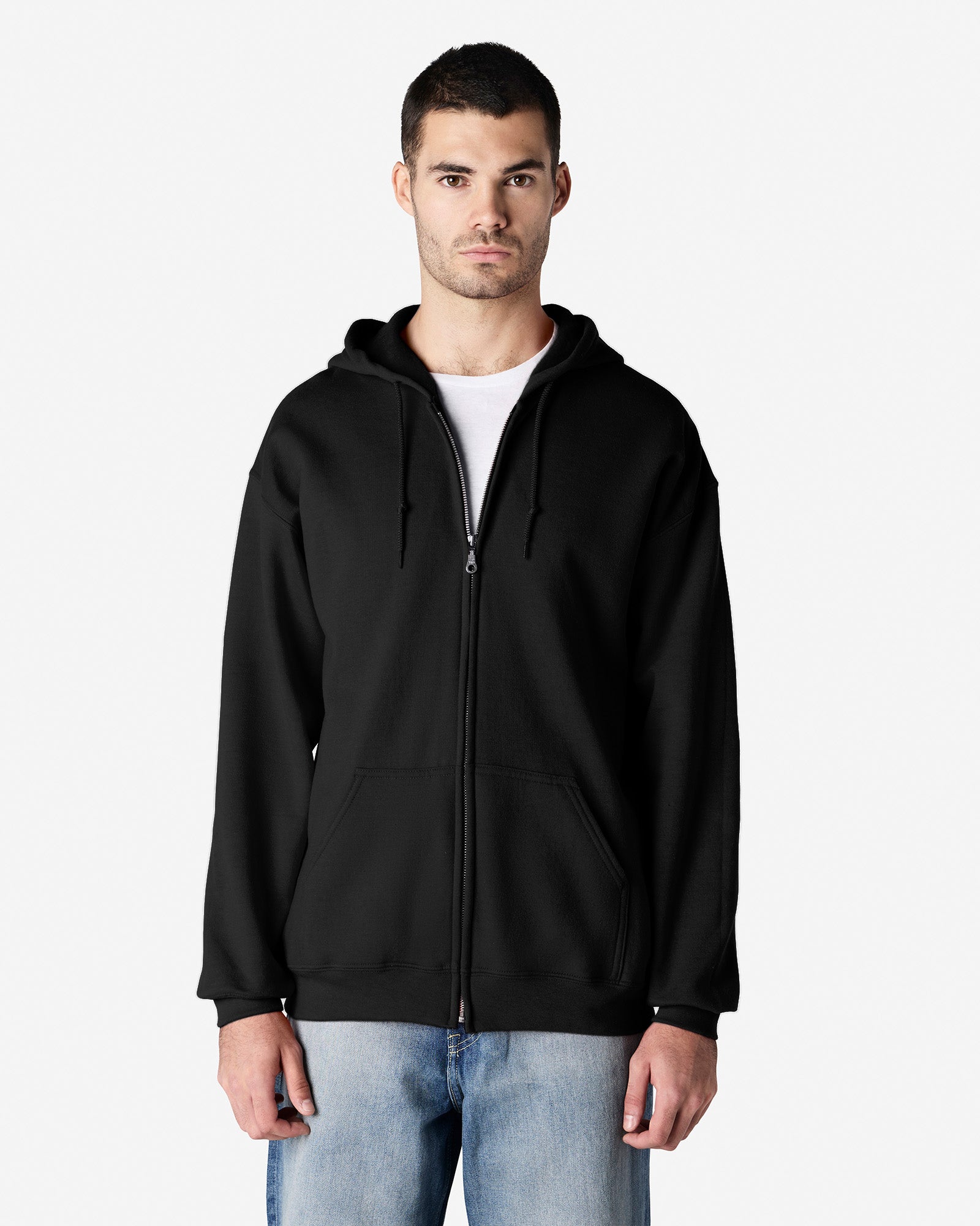 Gildan Heavy Blend Adult Full Zip Hooded Sweatshirt Black