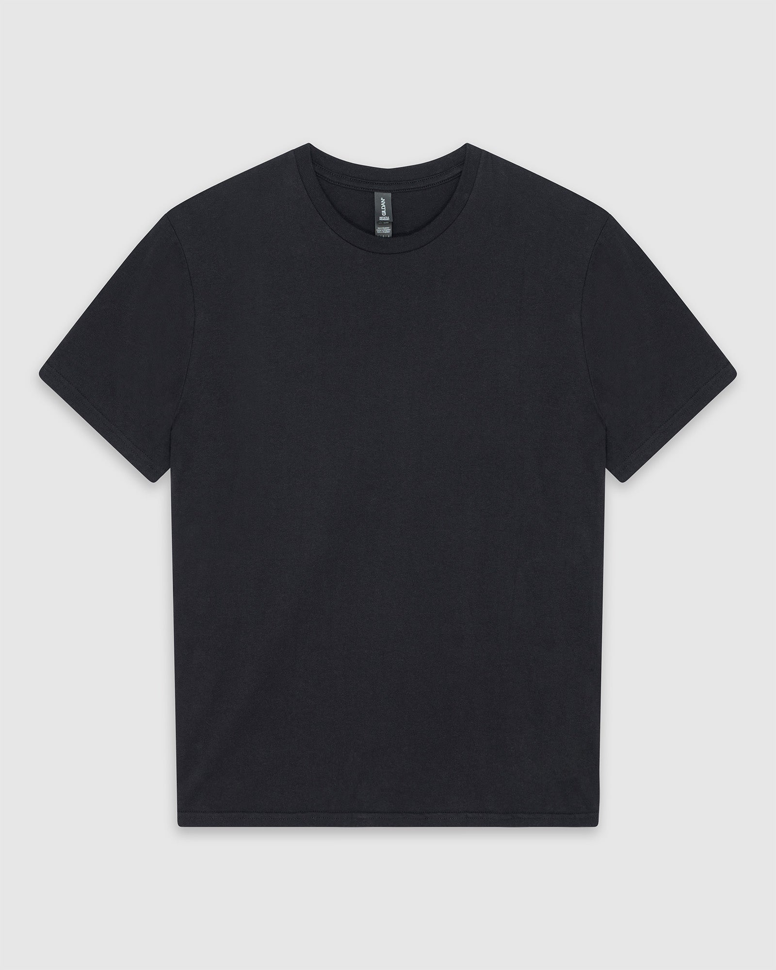 Black Crewneck T-Shirt for Men Midweight Cotton Tee