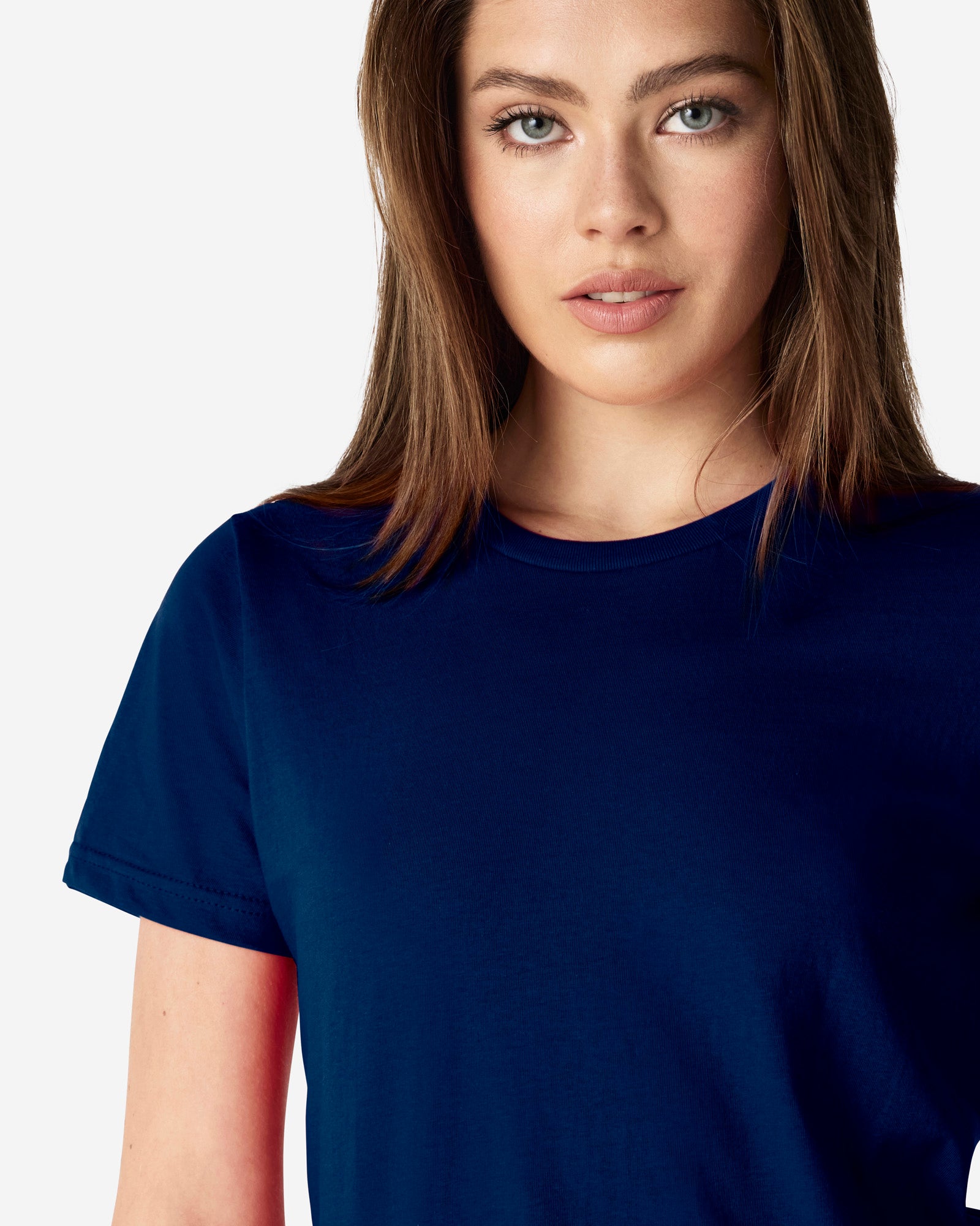 Navy T-Shirt for Women Soft Midweight Cotton Crewneck Tee