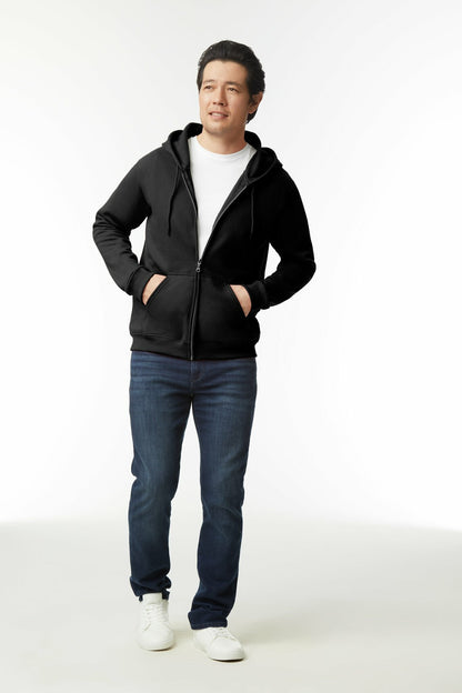 Gildan Heavy Blend Adult Full Zip Hooded Sweatshirt Black