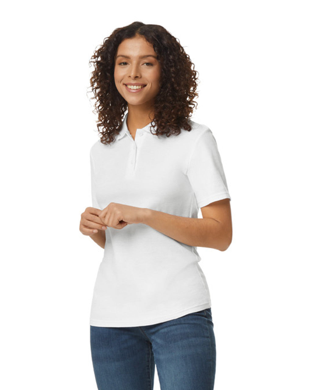 Gildan Softstyle Women's Pique Polo White